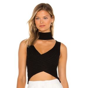 Super down Alora wrap top in black